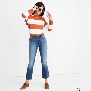 Madewell Cali Demi-Boot jeans in Daly Wash button front edition size 24